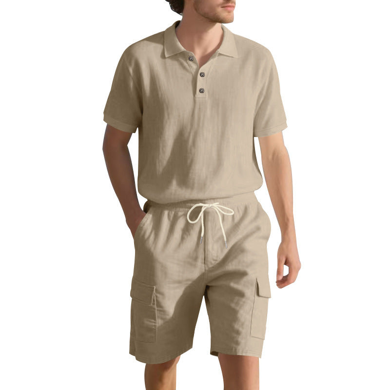 Homme Polo et Shorts Cargo Set Chic und Stil