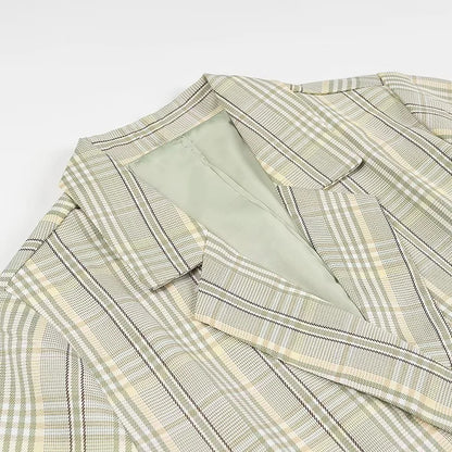 Dames élégante blazer à carreaux Chic und Stil