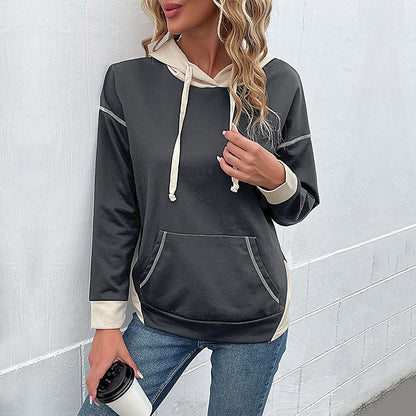 Pull à capuche décontracté pour dames avec design pratique de poches kangourou Chic und Stil