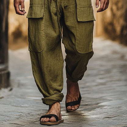 Casual linen harem pants for men Chic and Style