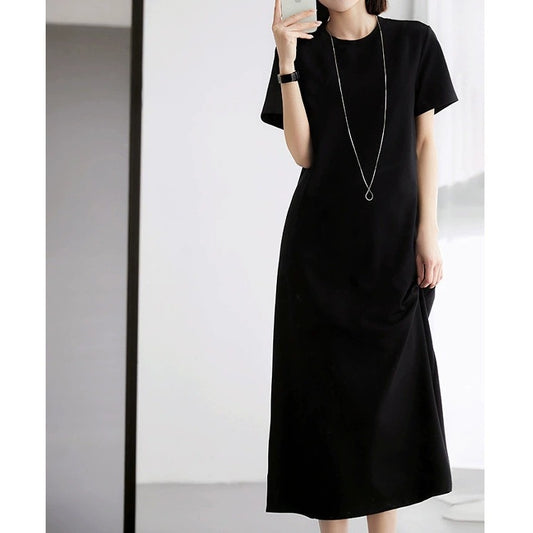 Robe midi décontractée à manches courtes pour femmes Chic und Stil