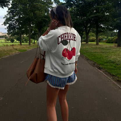 Pull femme décontracté avec motif de fruit créatif Chic und Stil