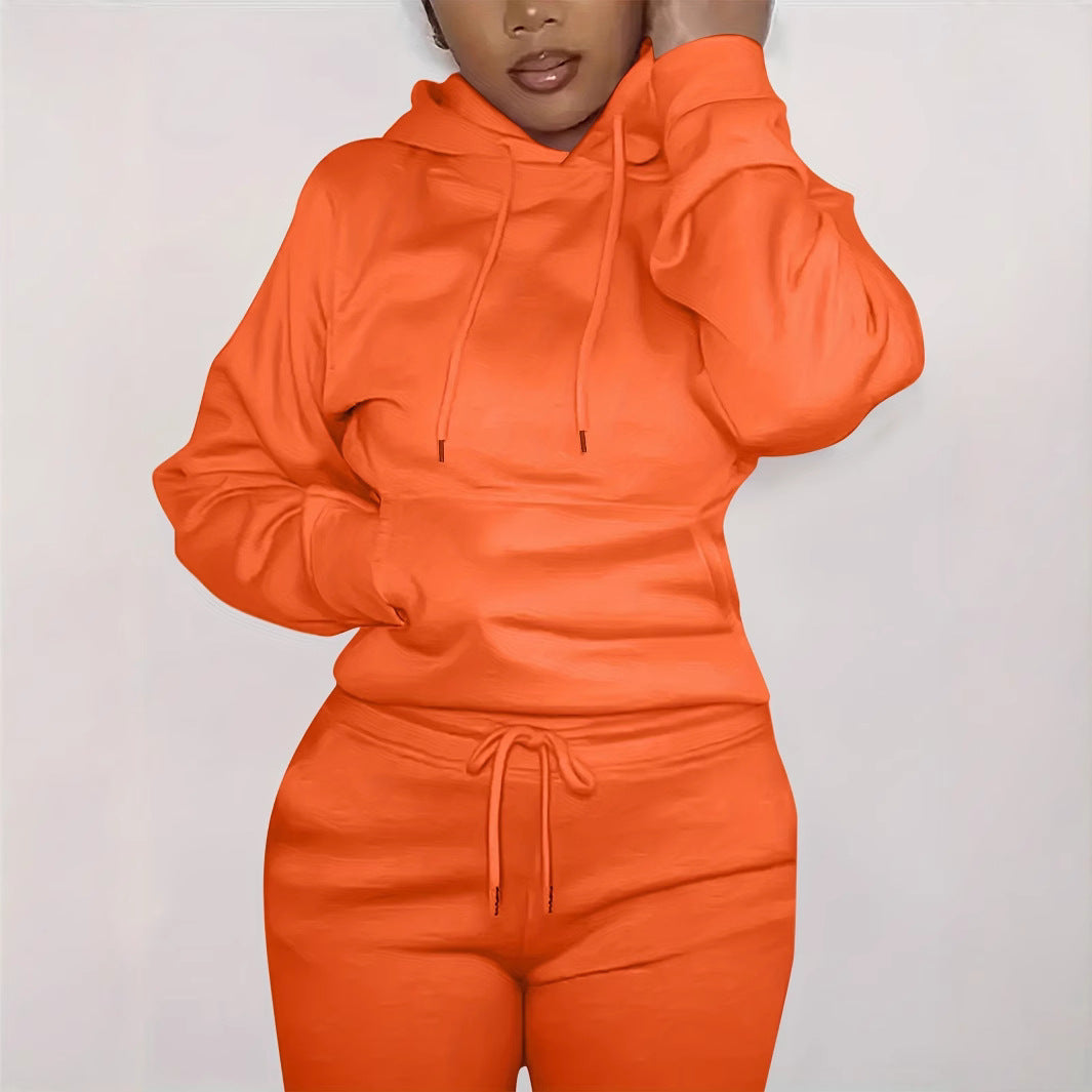 Women's Comfortable Hoodie with Kangaroo Pocket and Elastic Waist - Chic and Stylish