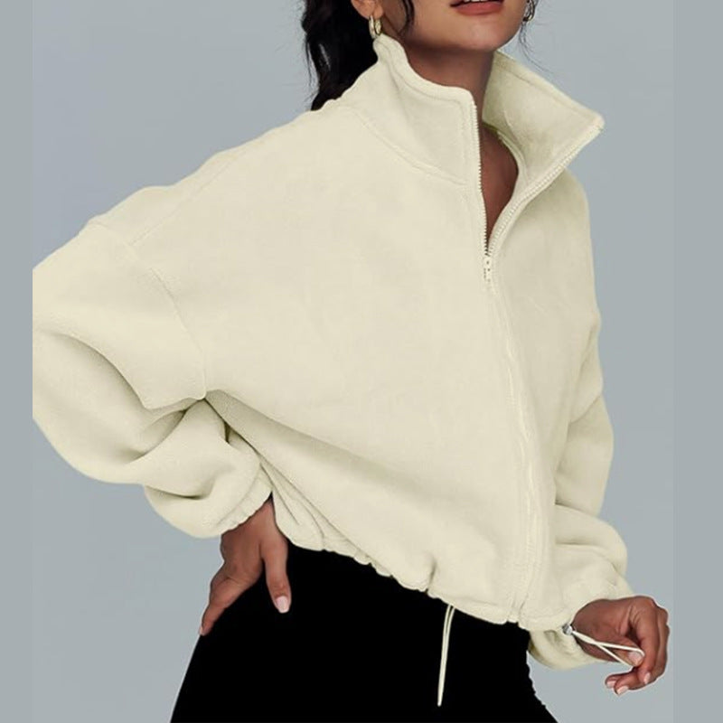 Pull oversized à col haut et fermeture éclair pour dames Chic und Stil