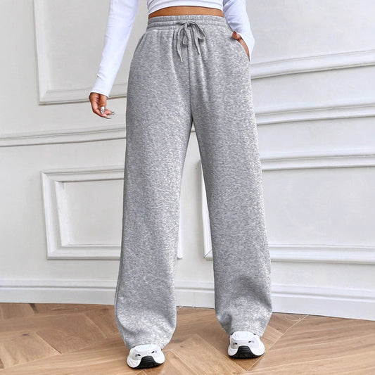 Wide leisure pants for women in soft cotton blend with elastic waistband Chic and Style