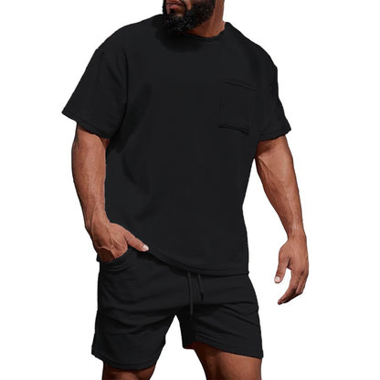 Hommes T-shirt à manches courtes et short tenue de loisirs Chic und Stil
