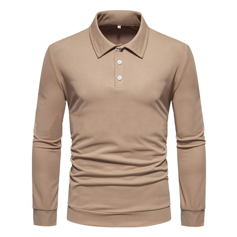 Chemise polo à manches longues pour hommes en tissu respirant avec des détails de boutons modernes Chic und Stil