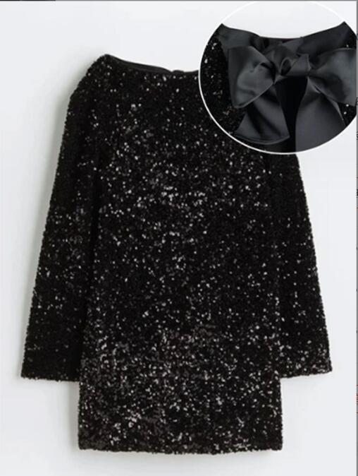 Robe Mini Pailletée Brillante Chic und Stil