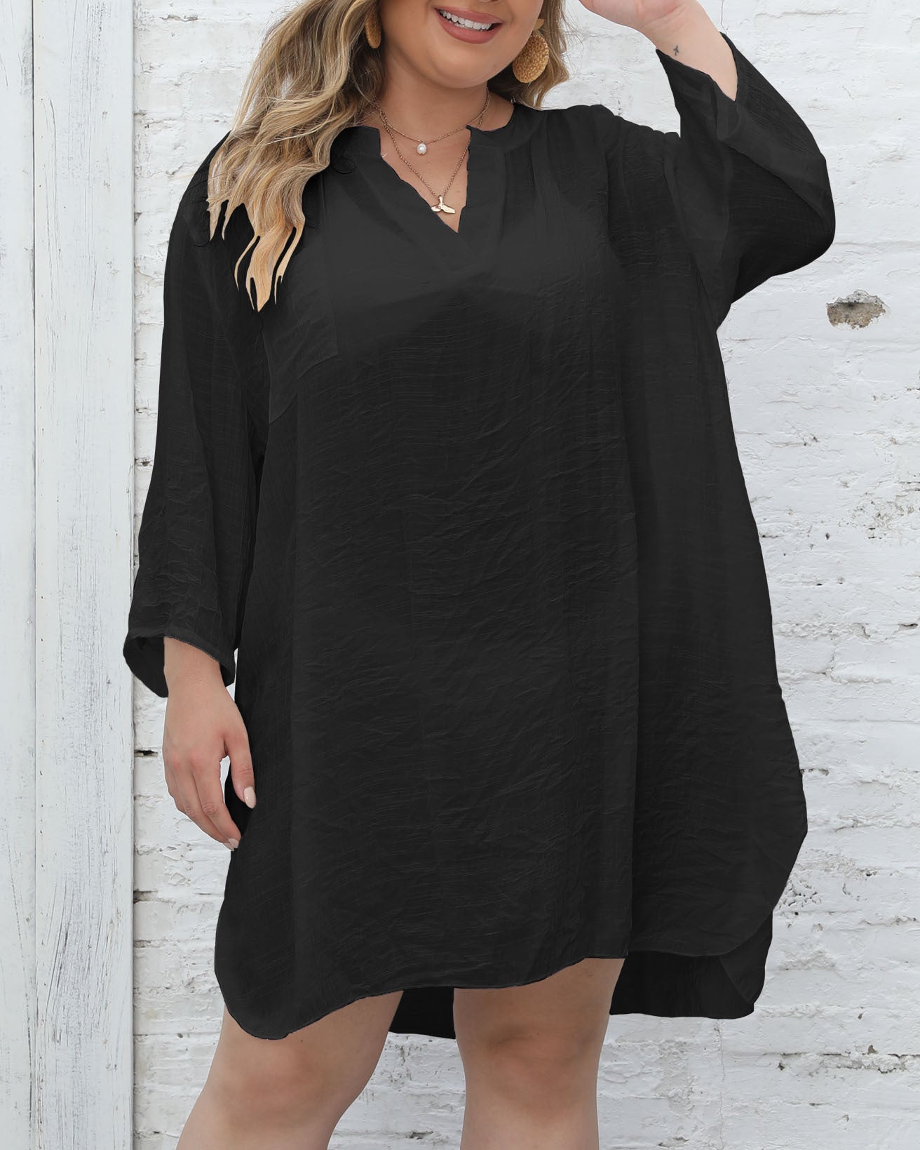 Femmes Robe Tunique de Plage Légère Chic und Stil