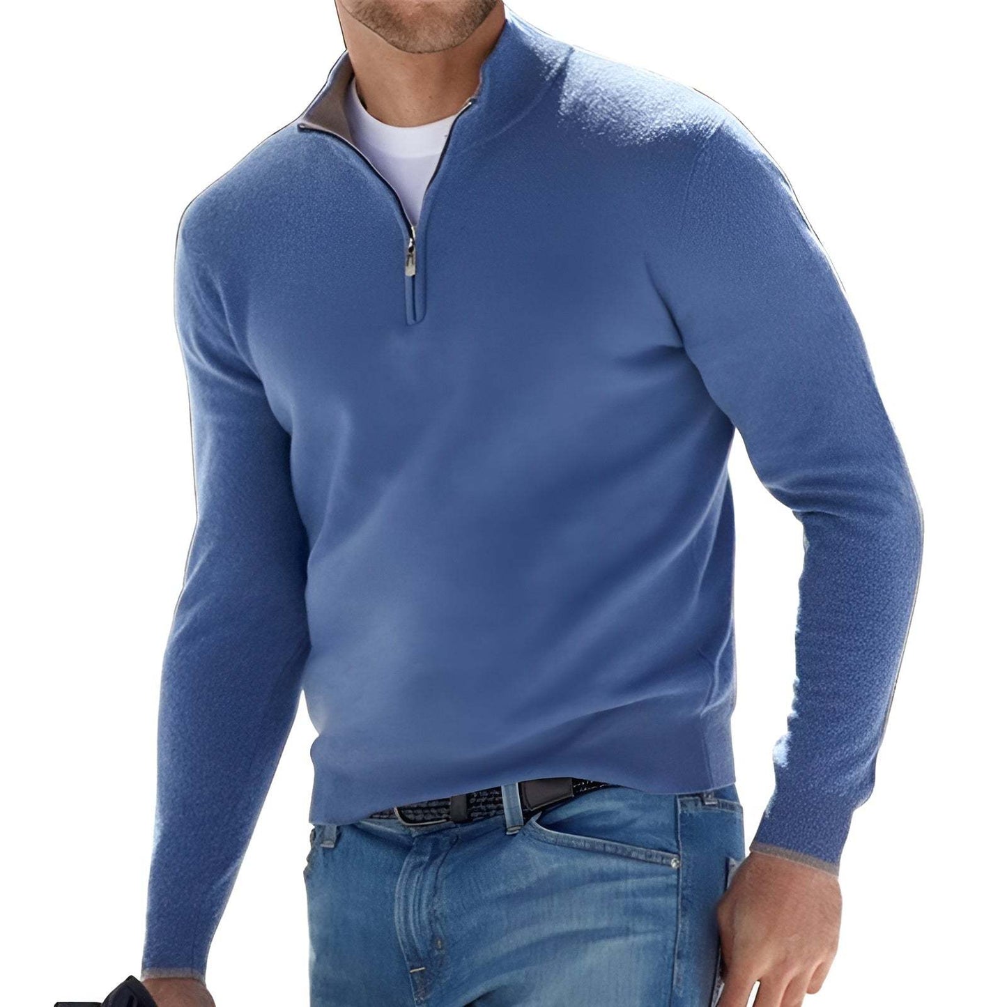 Pull homme avec col montant et fermeture éclair Chic und Stil