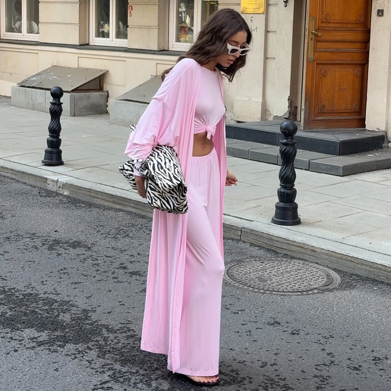 Women's loungewear set with a loose top and wide pants Chic and Style