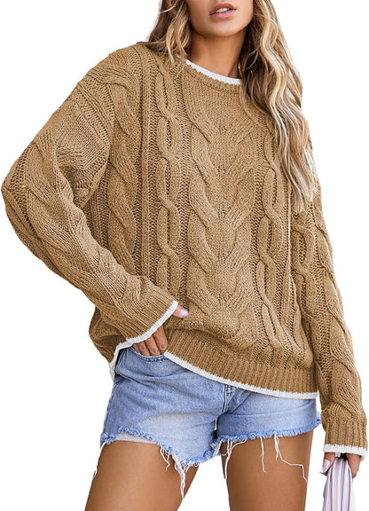 Pull en tricot pour femmes avec un motif de tresse épais Chic und Stil