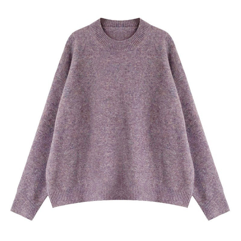 Ladies oversized knit pullover with wide fit and high edges Chic und Stil