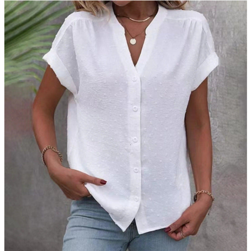 Dames blouse décontractée à manches courtes avec un subtil motif texturé Chic und Stil
