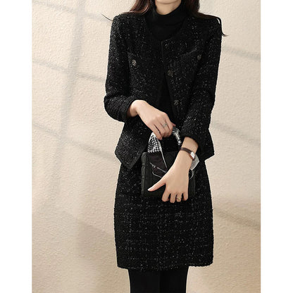 Ensemble de robe blazer texturé ajusté pour femme Chic und Stil