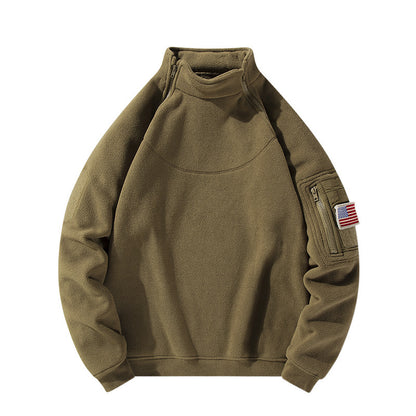 Fleece pullover for men with a high collar and practical zip pockets Chic und Stil