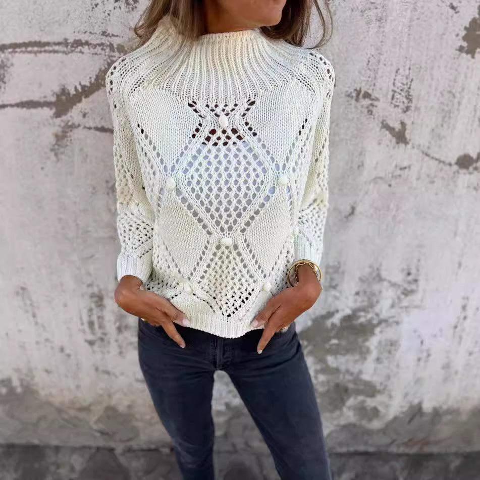 Pull en tricot léger pour femmes avec un motif en crochet unique Chic und Stil