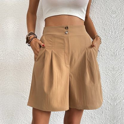 Shorts plissées taille haute sur mesure pour femmes Chic und Stil