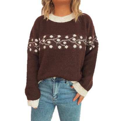 Pull à tricoter pour femmes avec motif floral et matériau doux Chic und Stil