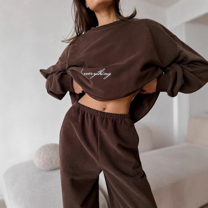 Dames ensemble de sweat-shirt surdimensionné et de jogging confortable Chic und Stil