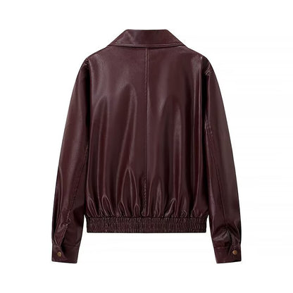 Dames en cuir synthétique - veste courte avec fermeture éclair stylée Chic und Stil