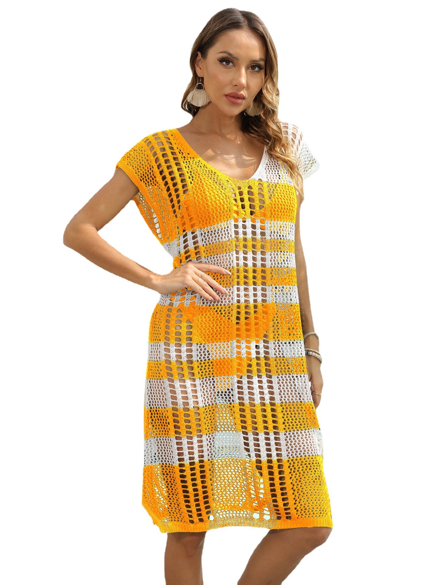 Femmes Robe de couverture en crochet stylée Chic und Stil