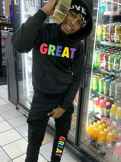 Costume de jogging pour hommes avec motif coloré Chic und Stil