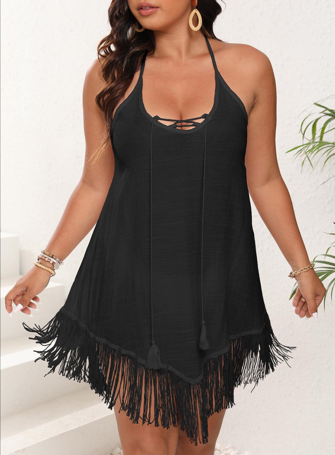 Robe de plage à halter boho pour femmes Chic und Stil