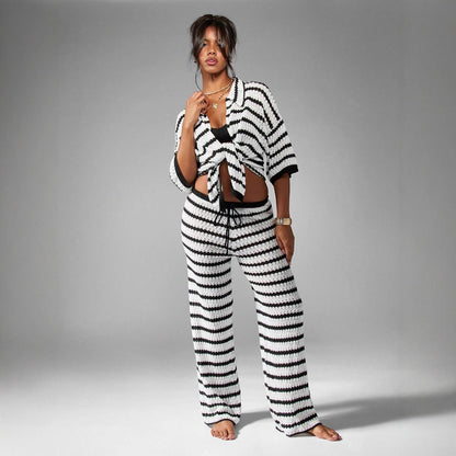 Casual Palazzo Pants for Women with Chic and Stylish Striped Pattern