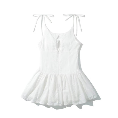 Robe d'été aérienne pour femmes avec bretelles spaghetti ajustables et ourlet à volants Chic und Stil