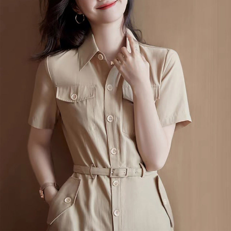 Robe chemise décontractée pour femmes avec ceinture Chic und Stil