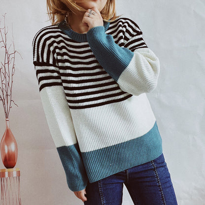 Pull en maille rayé tendance pour femmes avec des accents modernes et une coupe confortable Chic und Stil
