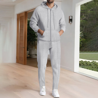 Men's leisure hoodie set and jogger pants with modern chic and style design