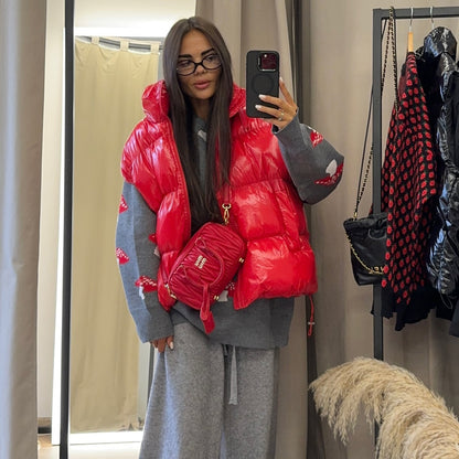 Pull femme avec un design de champignon créatif et une coupe décontractée Chic und Stil