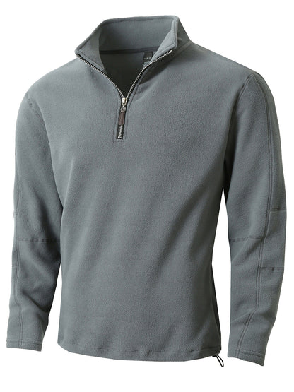 Men's Fleece Pullover with practical zip elements and high collar Chic and Style