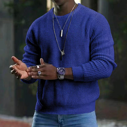 Structured knit pullover for men in soft material Chic and Style