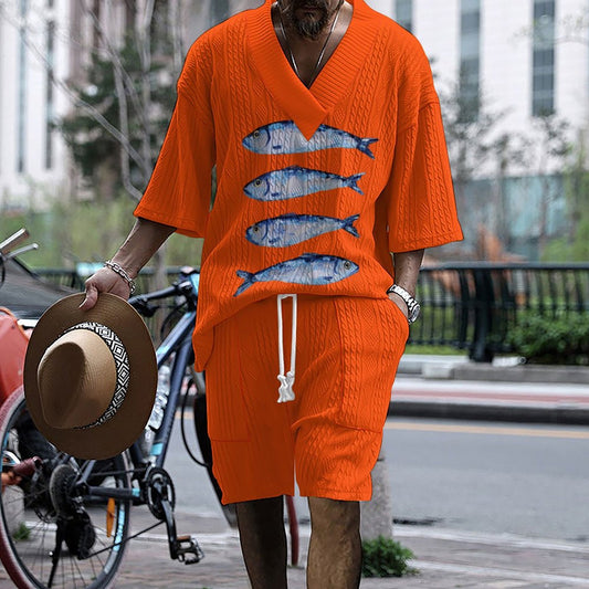 Tenue tunique décontractée pour hommes avec motif floral créatif Chic und Stil