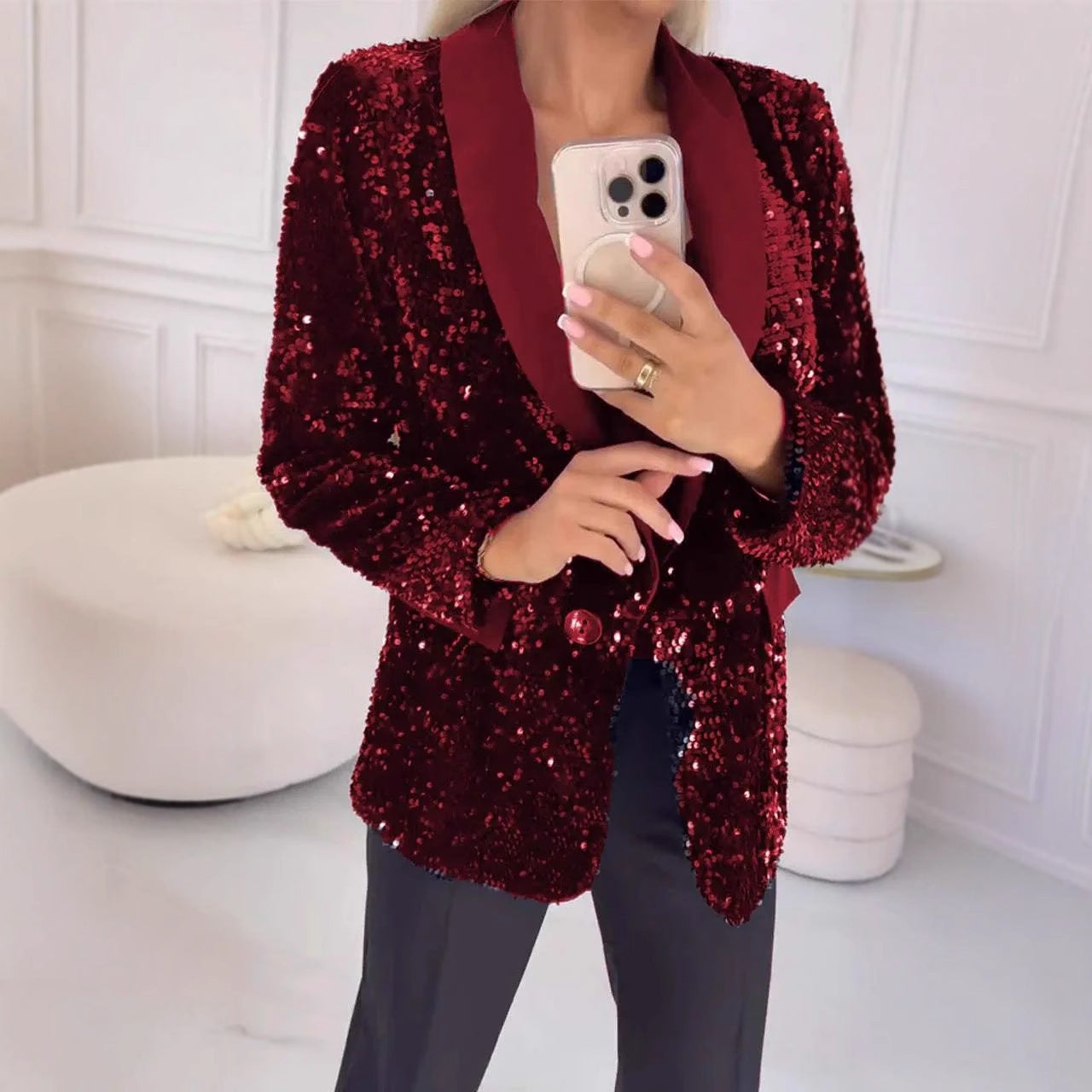 Dames Blazer scintillant Chic und Stil