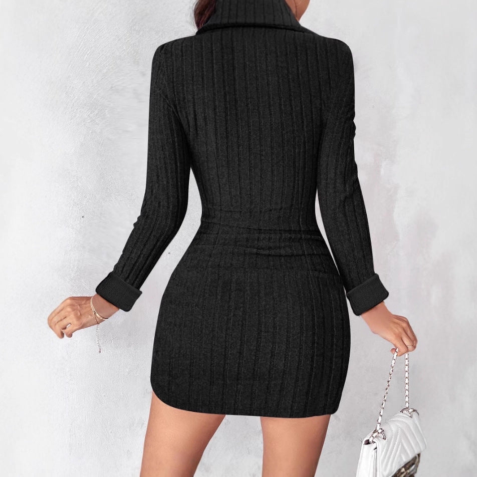 Robe portefeuille pour femmes avec design texturé et élégants détails de boutons Chic und Stil