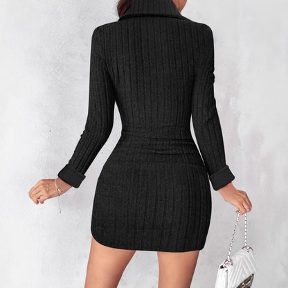 Robe portefeuille pour femmes avec design texturé et élégants détails de boutons Chic und Stil