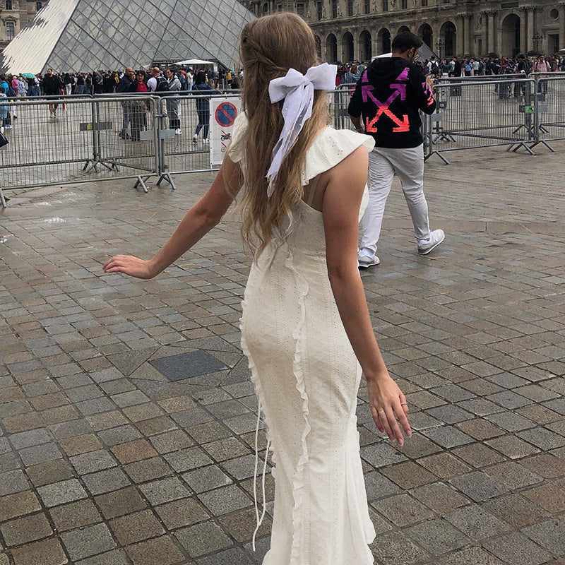 Robe bodycon à volants épaules nues Chic und Stil