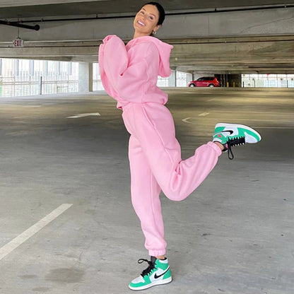 Dames Ensemble de sweat à capuche ample avec sweat à capuche surdimensionné Chic und Stil