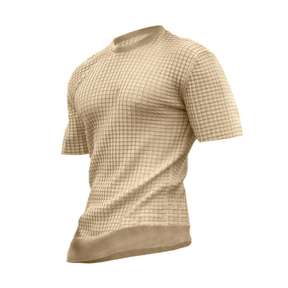 T-shirt Performance à manches courtes pour hommes avec design structuré Chic und Stil