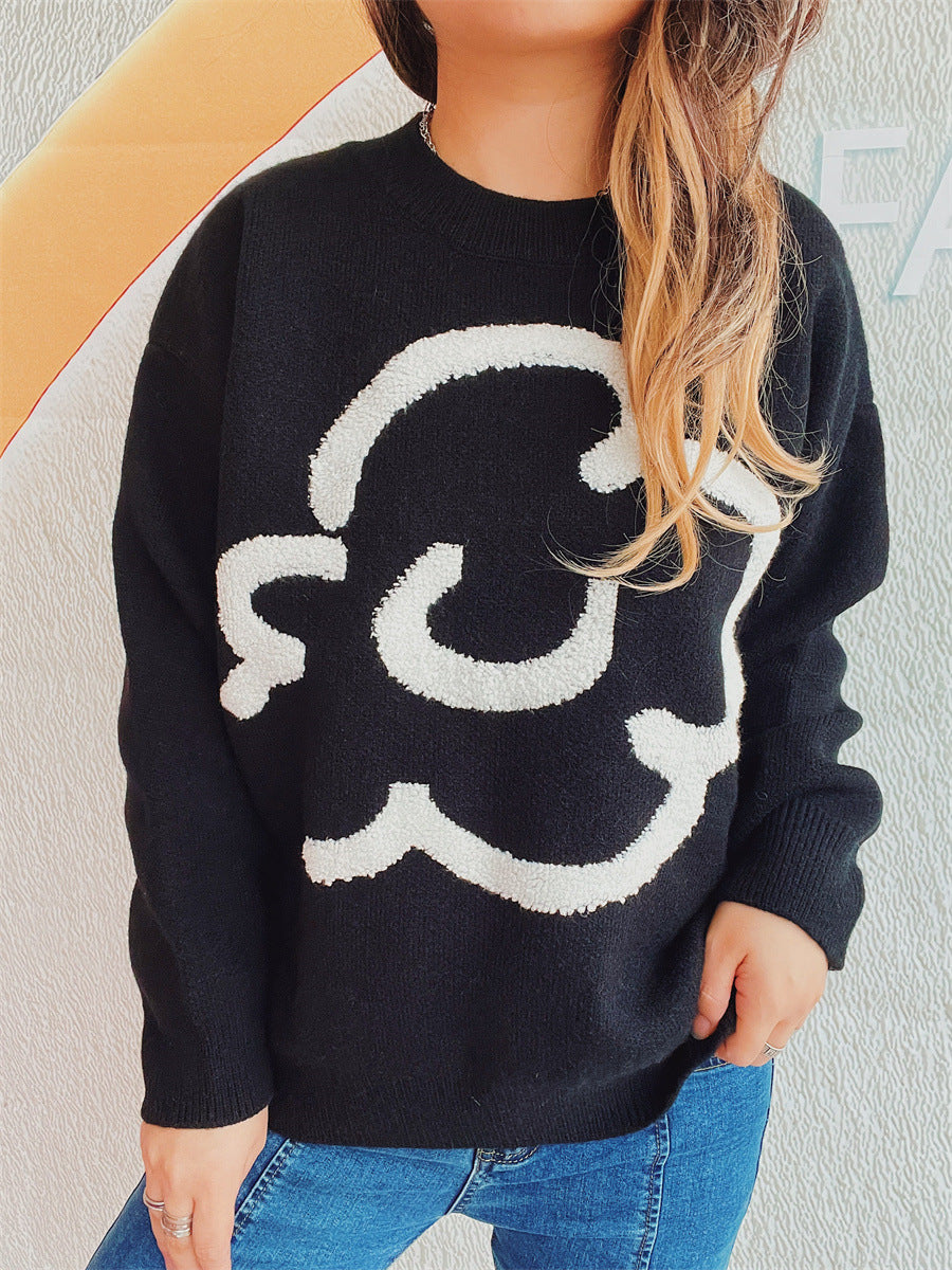 Pull confortable pour dames avec motif ludique Chic und Stil
