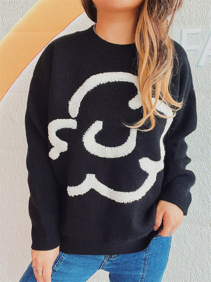 Pull confortable pour dames avec motif ludique Chic und Stil