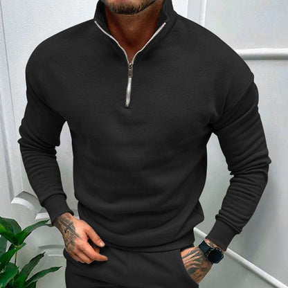 Elegant pullover for men with collar and practical zip Chic and Style