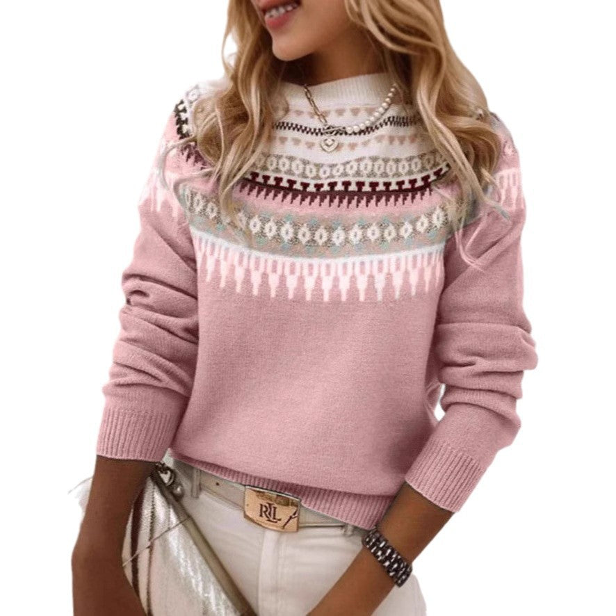 Pull en tricot pour femmes avec motif nordique Chic und Stil