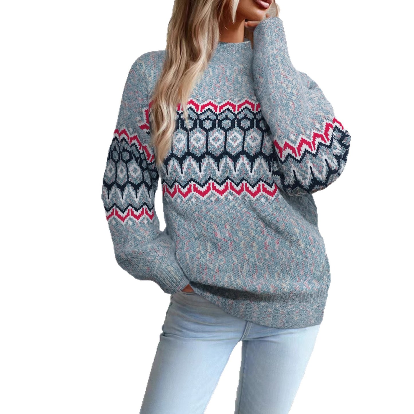 Pull en tricot pour femmes avec un motif géométrique moderne et une coupe oversize Chic und Stil