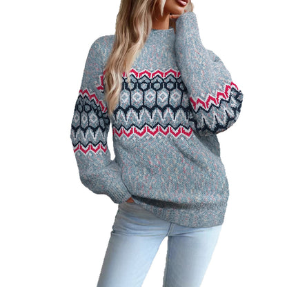 Pull en tricot pour femmes avec un motif géométrique moderne et une coupe oversize Chic und Stil