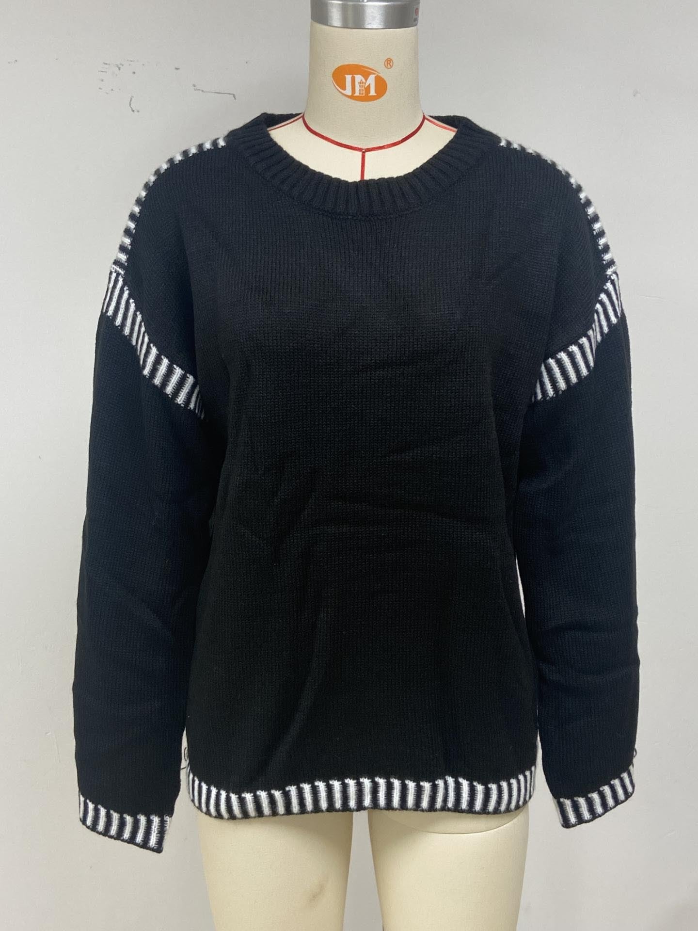 Pull décontracté pour dames avec accents rayés Chic und Stil